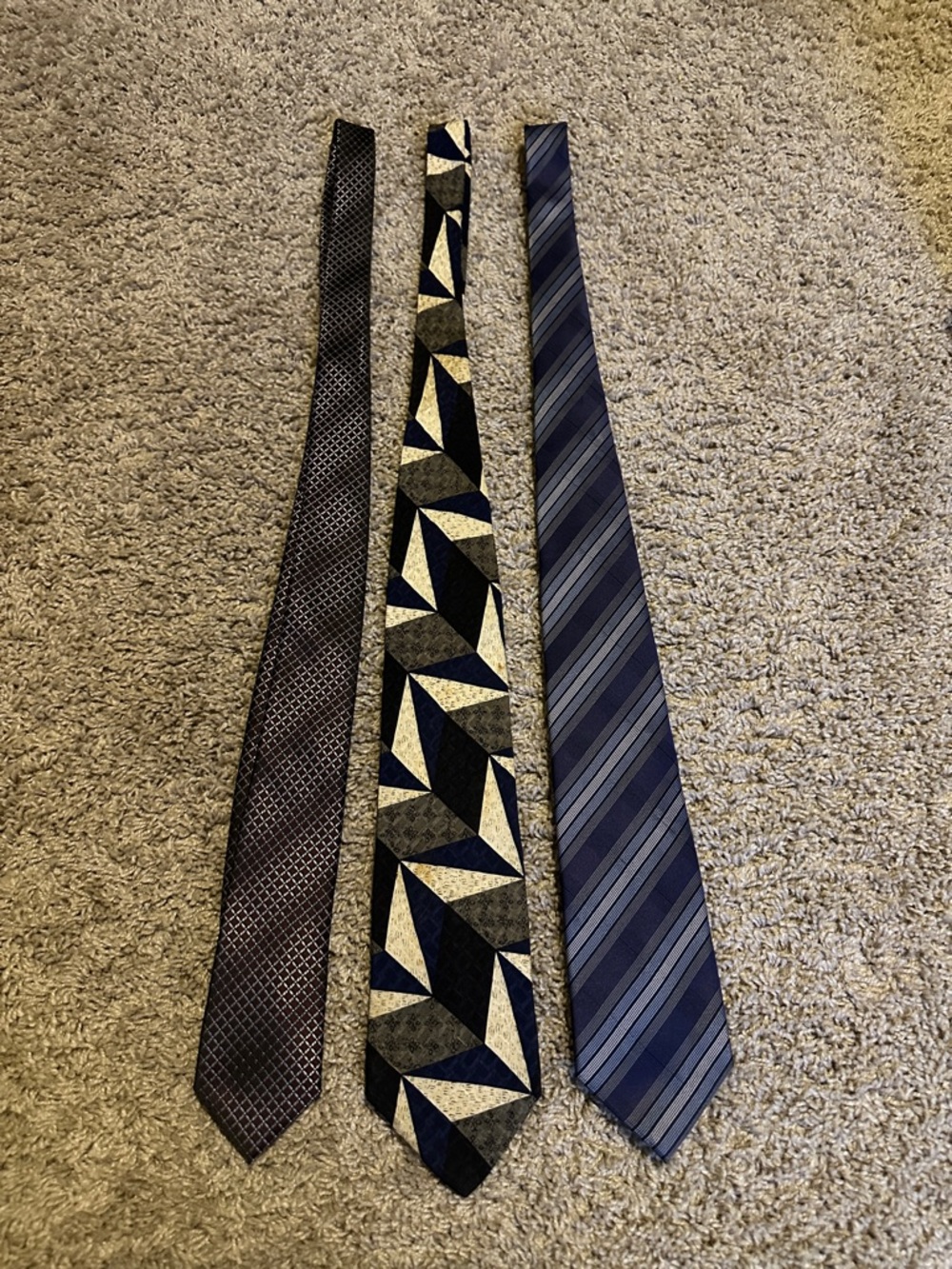 Men's Navy and Gray Classic Tie - Pack of 3